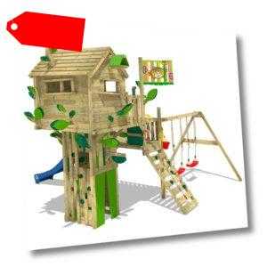 WICKEY Spielturm Klettergerüst Smart Treetop Baumhaus Doppelschaukel Rutsche