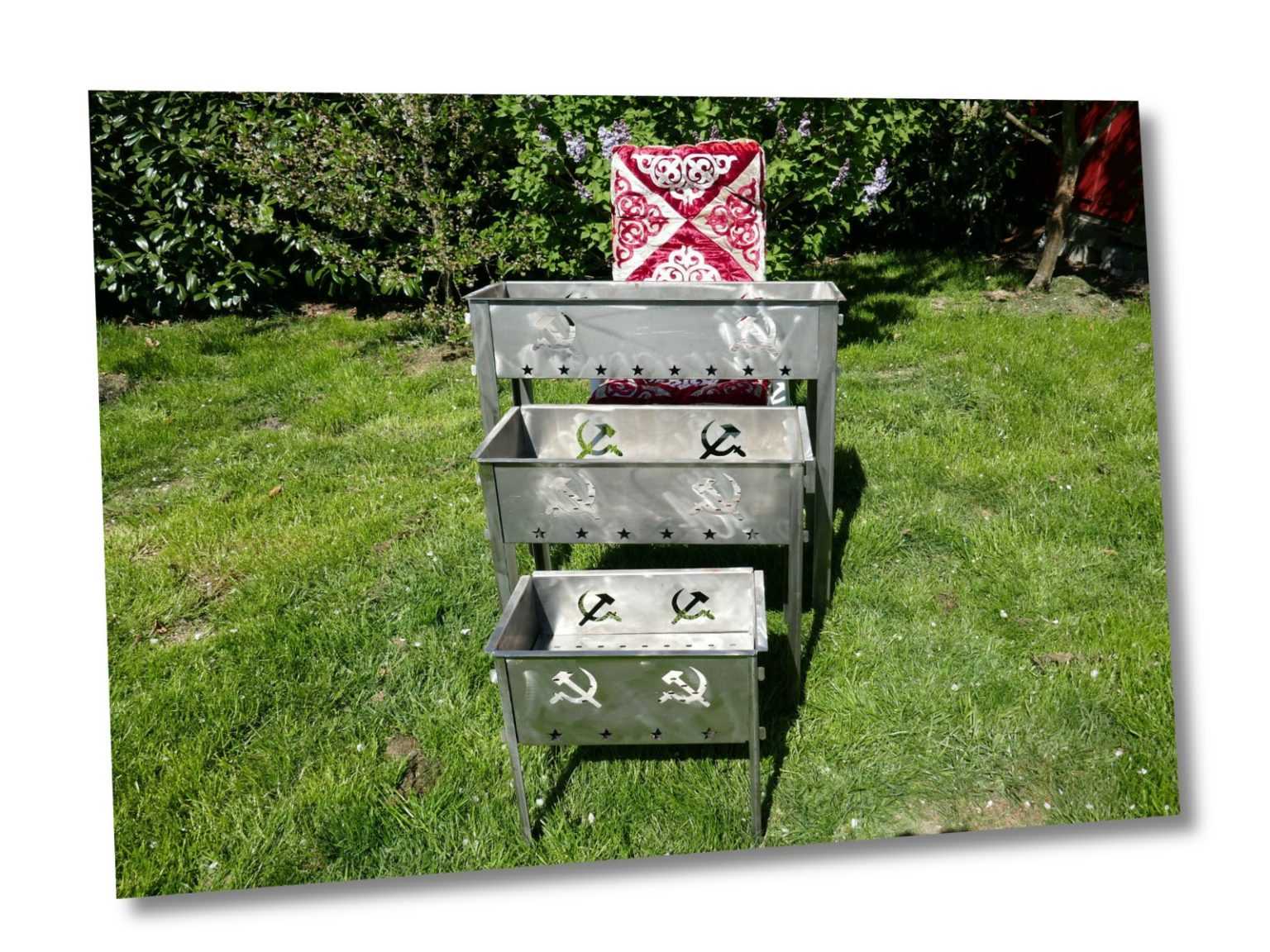 Profi Mangal Grill Schaschlik 83x32x83cm 2mm Stahl Zerlegbar Platzsparend Мангал