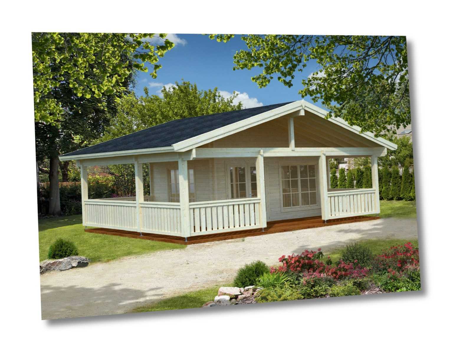 70 mm Gartenhaus Agneta 2 Blockhaus 750 x 650 cm Ferienhaus Schuppen Holzhaus