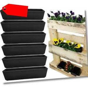 6 x Pflanzkasten Paletten Blumenkasten Pflanztopf Balkonkasten Einsatz Hochbeet
