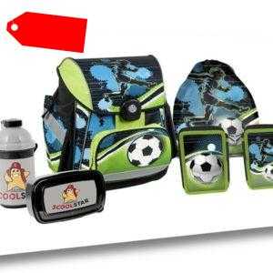 Fußball Schulranzen SET 5tlg Schulrucksack Tornister für Jungen Federmäppchen