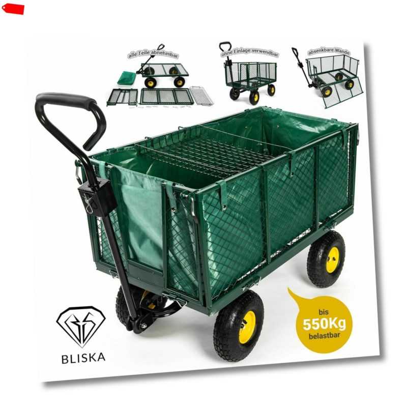 Bollerwagen Handwagen Gartenwagen Transportwagen Gerätewagen bis 550kg grün 