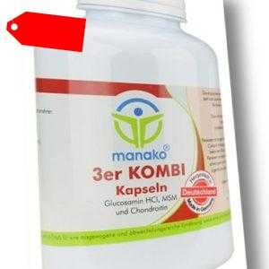 manako 3er KOMBI Kapseln Glucosamin MSM Chondroitin, 300 Stück, 210 g