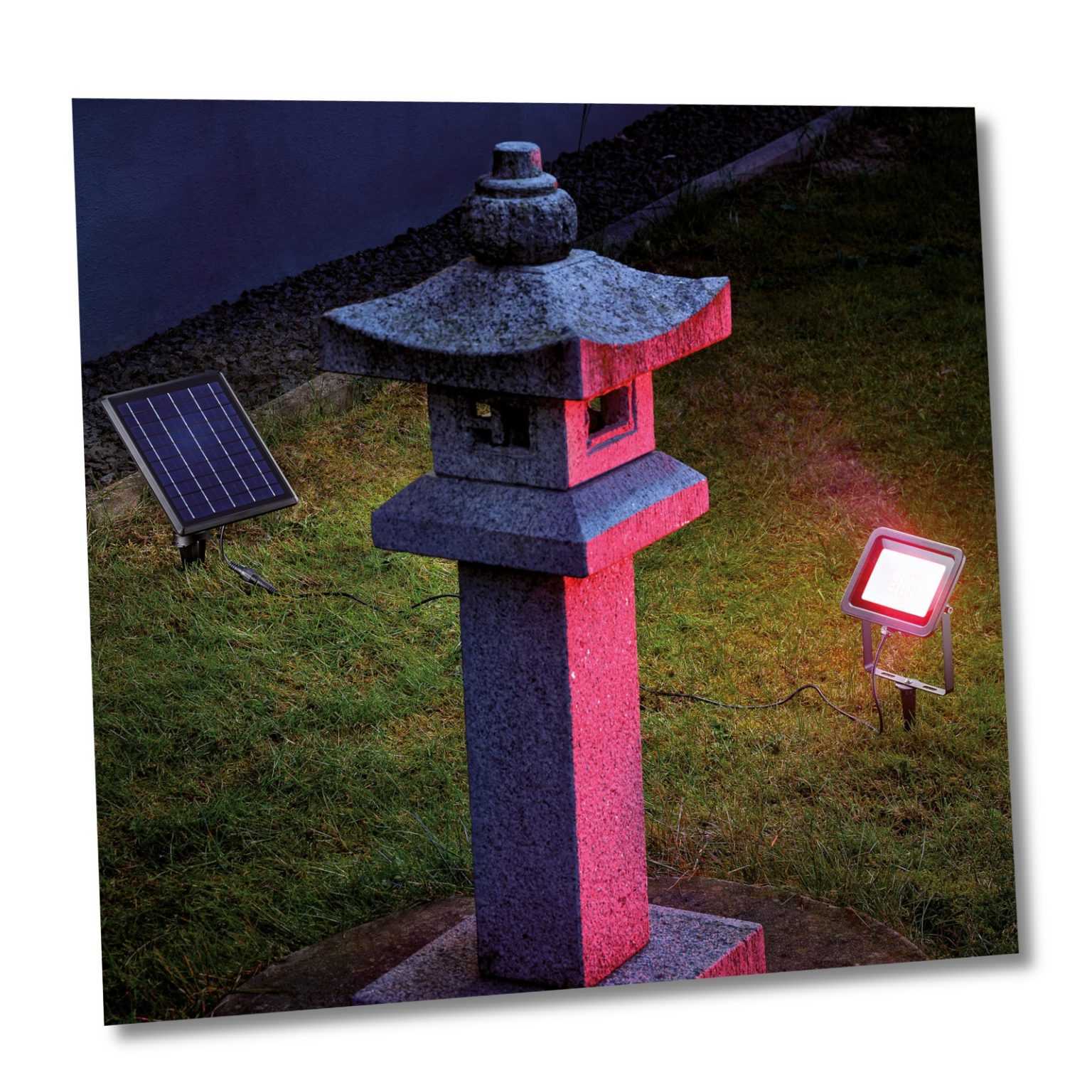 Solarstrahler RGB bunt Flutlicht Solarleuchte LED Garten Deko esotec 102703