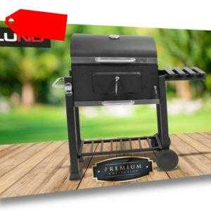 LUND Grill Grillwagen BBQ Barbeque Angular Holzkohlegrill Holz 113x50x107cm