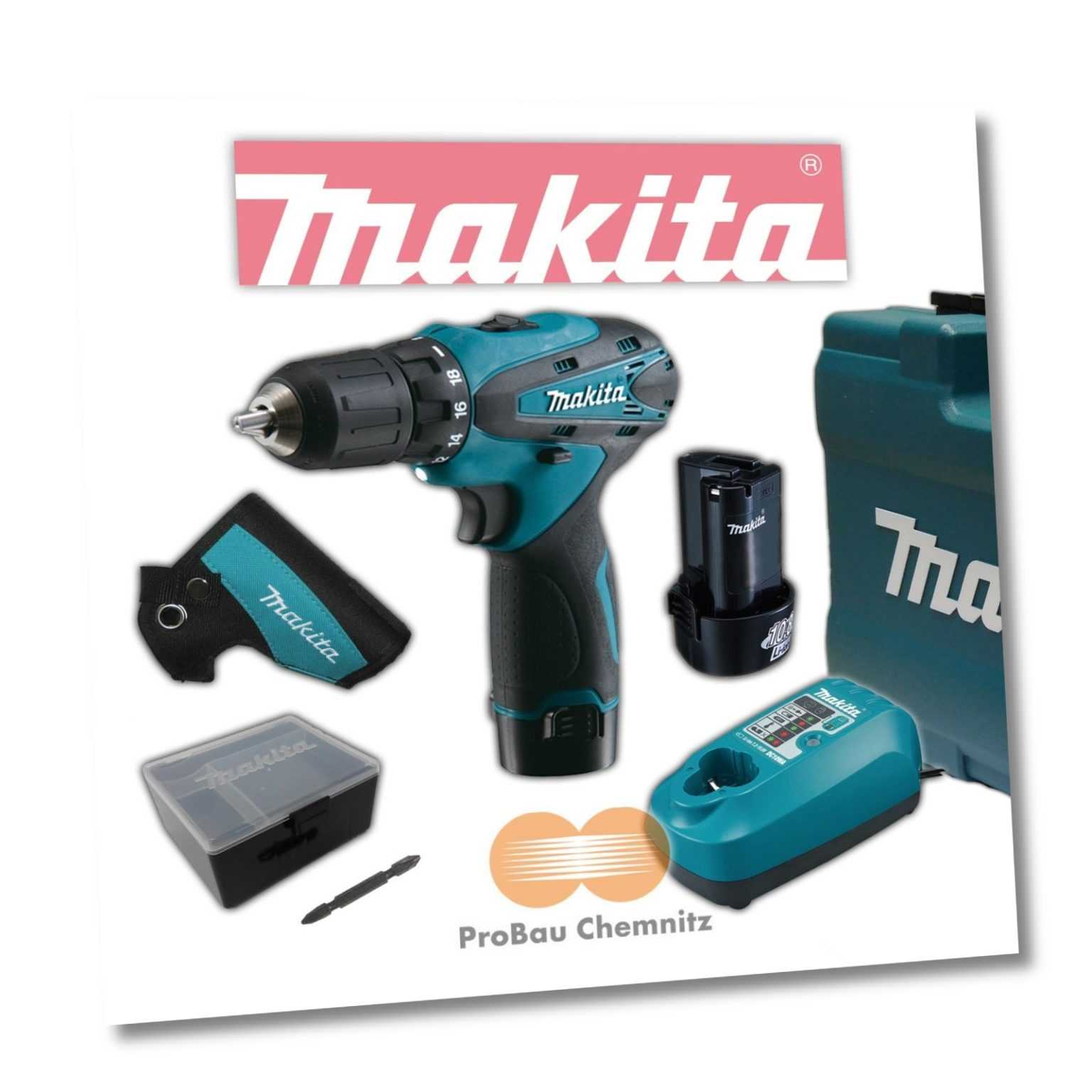 Makita Akku Bohrschrauber DF330DWE 10,8V, 2x Akku, Koffer, Ladeg., DF330 DF 330