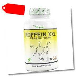 500 Tabletten Koffein - Caffeine á 200mg Anhydrous - Coffein no Kapseln - Vegan