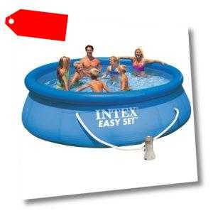 INTEX Komplettset Swimming Pool mit Pumpe 366x76cm Schwimmbecken Planschbecken