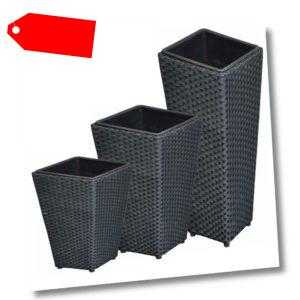 Pflanzkübel Pflanzkasten Blumentopf schwarz Sanssouci Polyrattan 40 60 80 cm