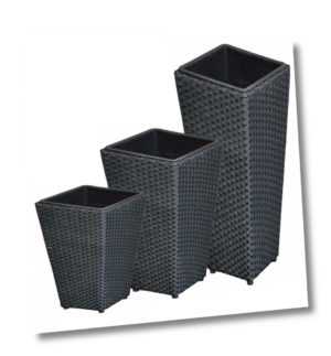 Pflanzkübel Pflanzkasten Blumentopf schwarz Sanssouci Polyrattan 40 60 80 cm