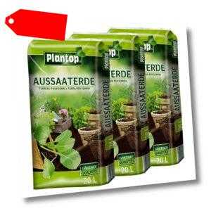 Aussaaterde 3 Sack 20 L 60 L Anzuchterde Pikiererde Blumenerde Growerde  NEU