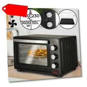 Minibackofen mit Umluft 30L 1600W Grill Rost Mini Ofen Toastofen...