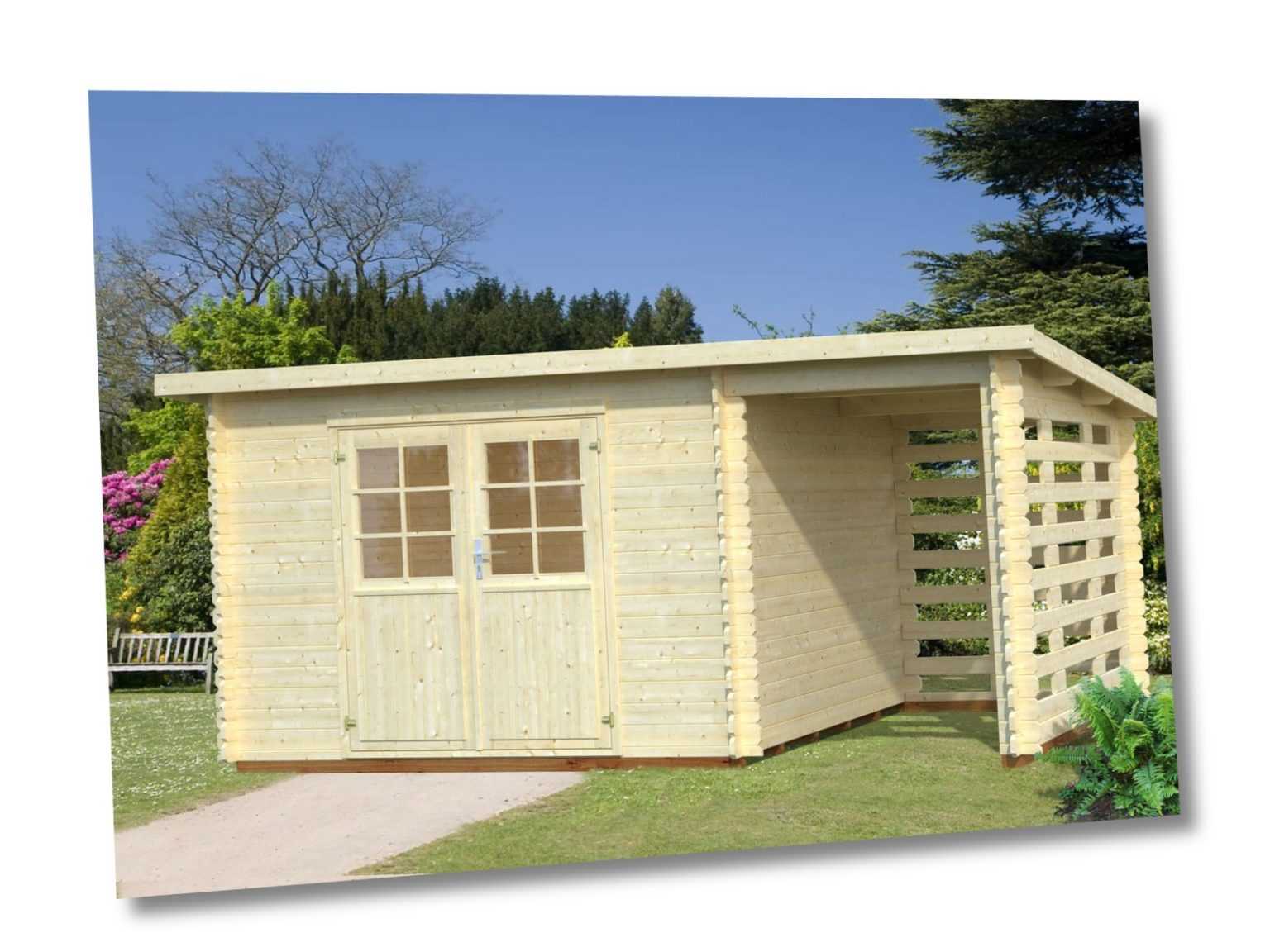 28 mm Gartenhaus 490x240-Anbau Gerätehaus Pultdach Schuppen Schleppdach Holzhaus