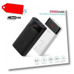 ROMOSS Powerbank 20000mAh Externer Zusatz-Akku 2*USB schnell Ladegerät Für Handy