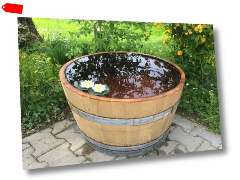 Regentonne  Miniteich Holzfaß Wasserfaß gebrauchtes Weinfaß wie neu Bottich Fass 