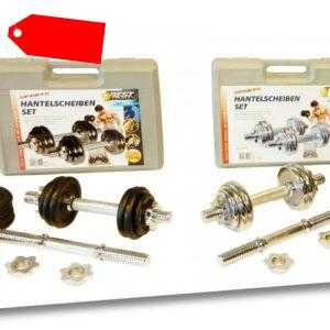 Best Sporting Hantelset Kurzhantel Gusseisen Hantel Koffer, 15 kg Schwarz Chrom