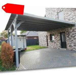 Wandanbaucarport 600x500 cm 6x5 m KVH Doppelcarport inkl. Dacheindeckung