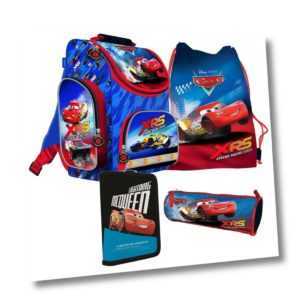Disney CARS AUTO 4 Teile SCHULRANZEN RANZEN SCHULRUCKSACK Tasche Tornister Set