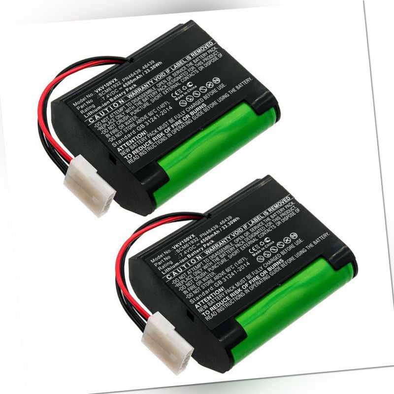 2x Akku für 7.4V 4500mAh Vorwerk Kobold VR100 