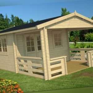 Topangebot! Gartenhaus 40 mm MONTANA ca. 400 x 595 cm Terrasse, ISO-Glas TENE