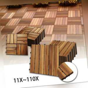 Holzfliesen Garten Terrassenfliese Akazie Bodenfliesen 30x30cm Platten Holz 11x
