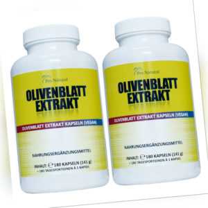 Olivenblatt Extrakt 650mg - 20% (130mg) Oleuropein 360 Kapseln, vegan 2 Packunge