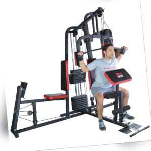 TrainHard® Kraftstation Fitnessstation Fitnesscenter Hantelbank m. 65kg Gewicht