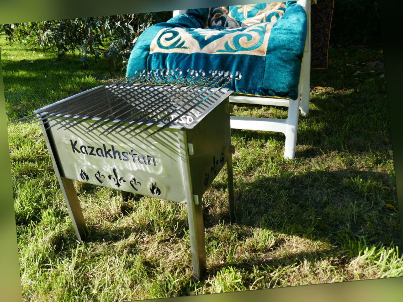 Profi Mangal Grill Schaschlik 43x27x40cm 2mm Stahl Zerlegbar Platzsparend Мангал