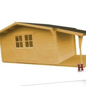 Gartenhaus 440x320 cm + Schleppdach 34 mm Gerätehaus Top Qualität Blockhaus Holz