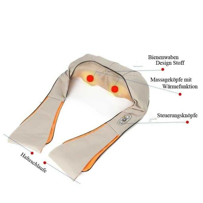 Shiatsu Schulter Massagegerät mit Wärmefunktion 3D-Rotation Massage Rücken