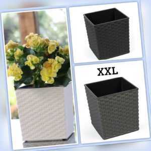 Blumentopf Polyrattan Pflanzgefäß Einsatz Übertopf Blumenkübel 3 FARBEN 4Größen