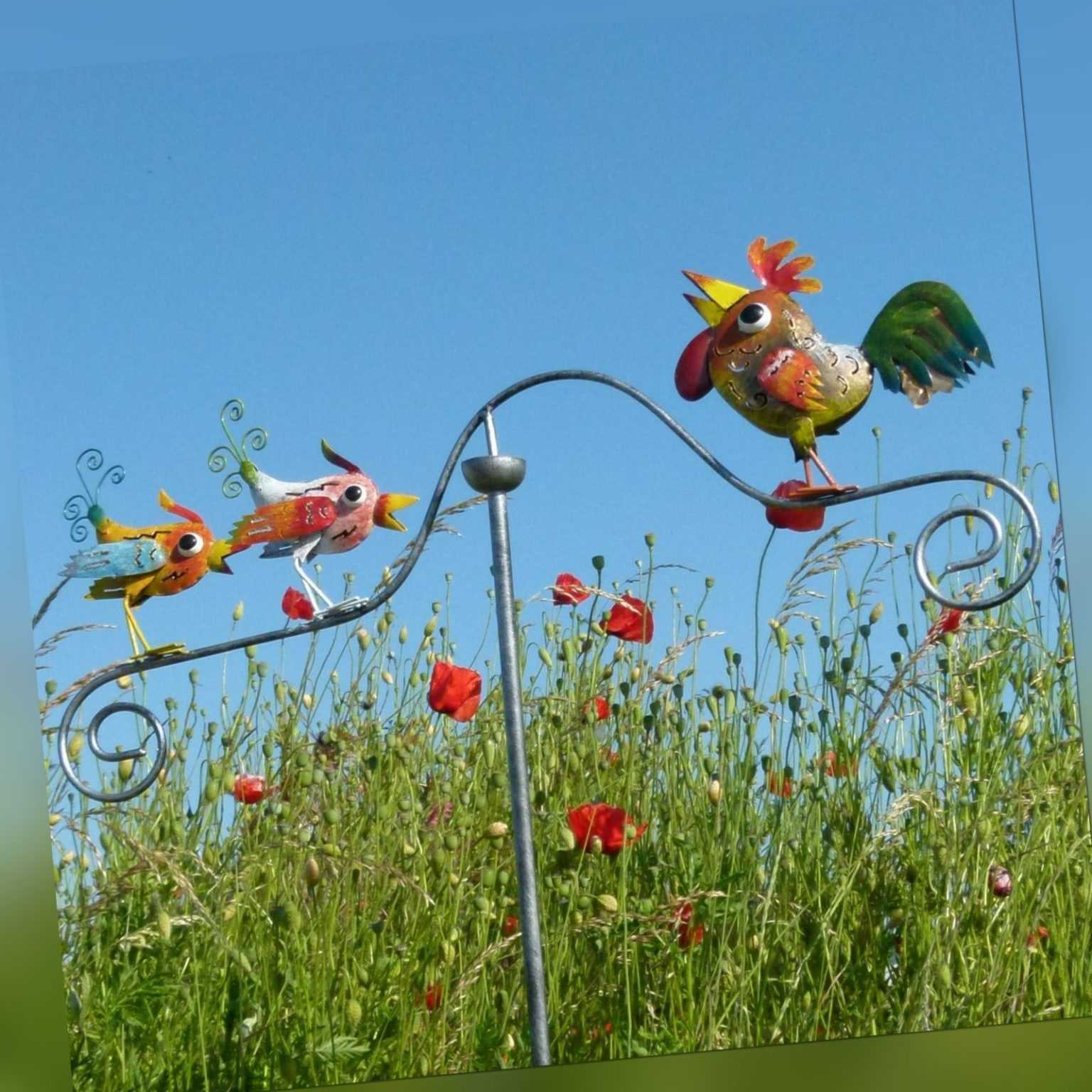 Windspiel Gartenstecker Gartendeko Gartenpendel Unruhe ❤ verrückte Vögel ❤ Vogel