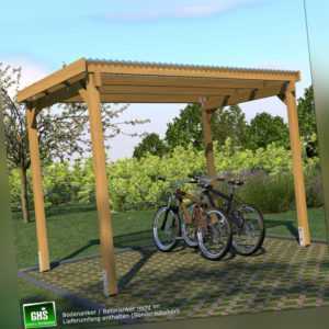 Unterstand 3x2 m Fahrrad + Motorrad, Überdachung für Gartengeräte + Gartenmöbel