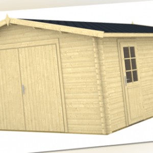 Holzgarage Garage 40-B, 4,70x5,70m Blockbohlengarage mit Holztor Blockbohlen 40