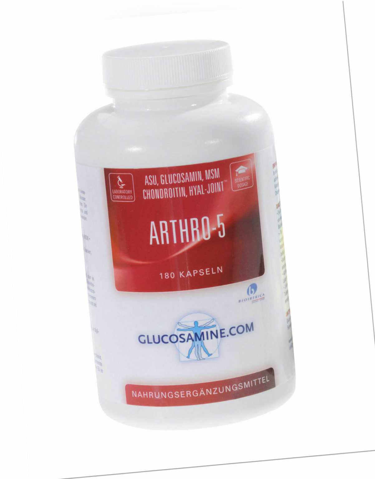 Arthro-5  Kapseln mit Glucosamin, Chondroitin, MSM. 180 Kapseln.