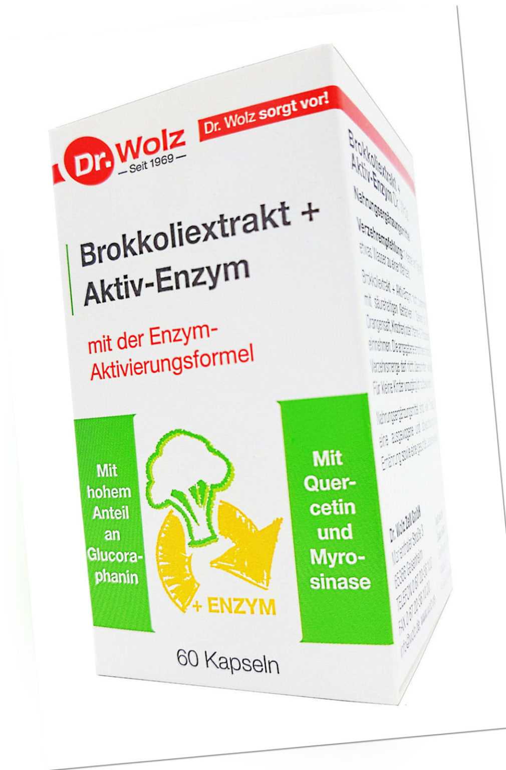 Dr.Wolz Brokkoliextrakt + Aktiv-Enzym 60 Kapseln, Glucoraphanin + Buch gratis