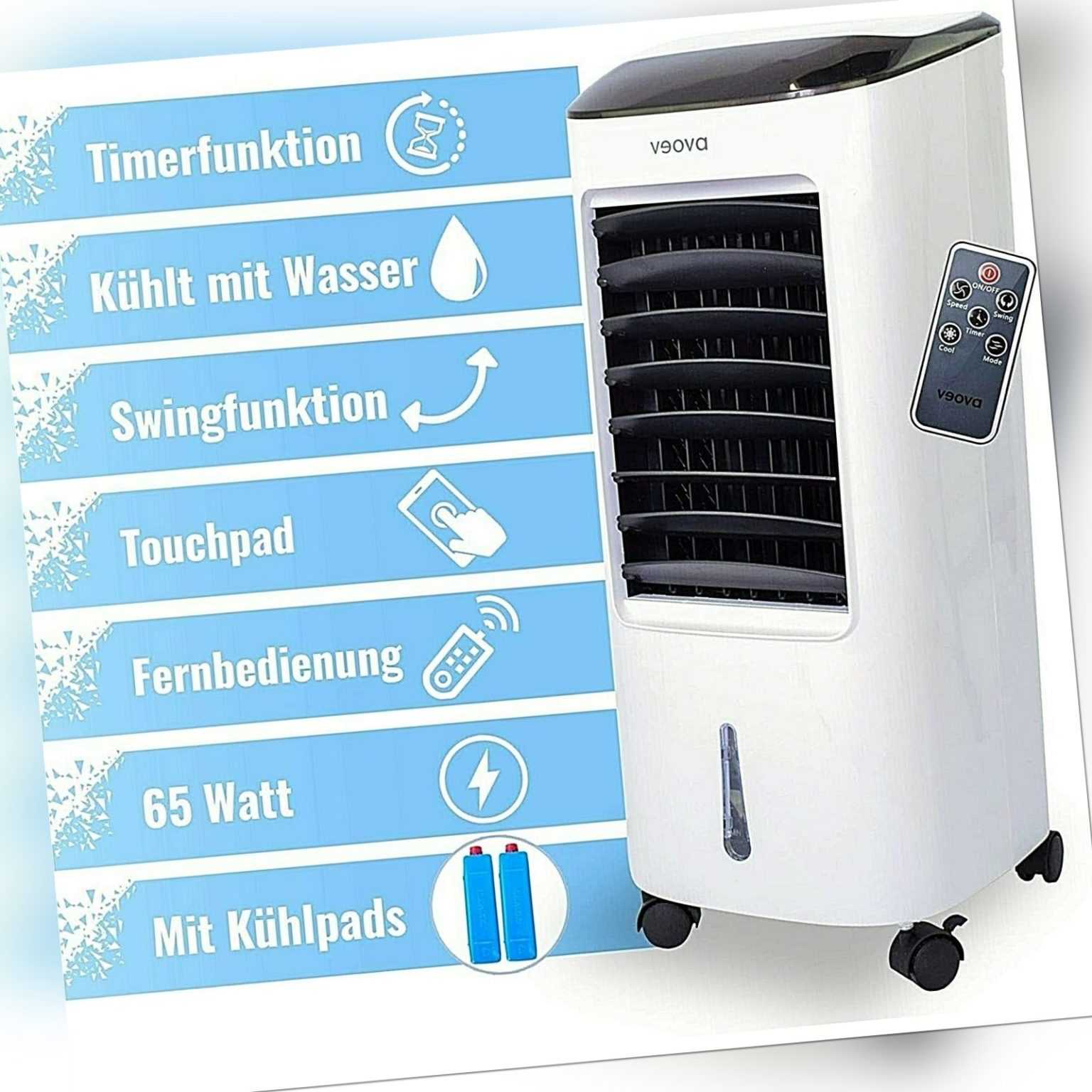 Klimagerät Luftbefeuchter Klimaanlage Ventilator 3in1 Luftkühler AirCooler Veova