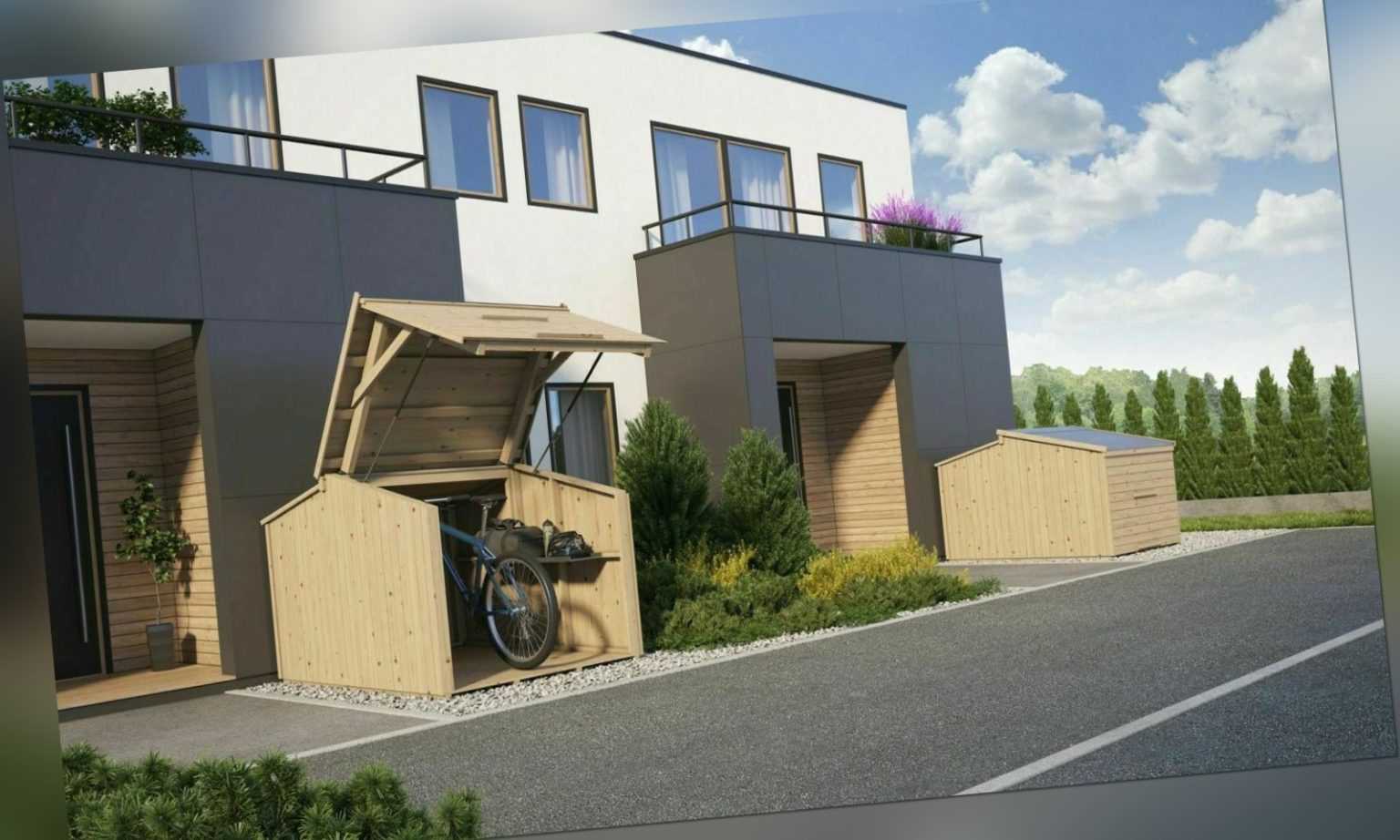 Bikebox ca. 200x150 cm Schuppen Geräteschuppen Fahrradschuppen Holzhaus Holz