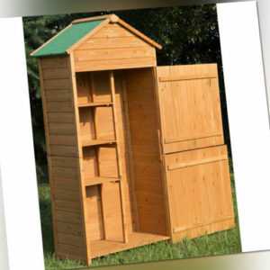 Outsunny Holz Gerätehaus Geräteschrank Geräteschuppen Gartenhaus 90x50x190 cm