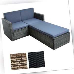 Polyrattan Lounge Essgruppe Gartensofa Sitzgruppe Liege Sofa-Set Rattan-Couch