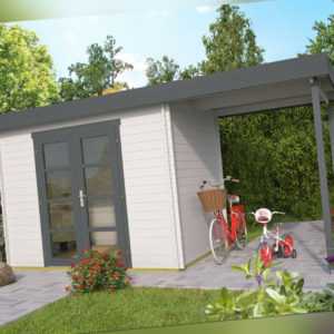 28 mm Gartenhaus + Anbau 500x200 cm Blockhaus Holzhaus Gerätehaus Unterstand