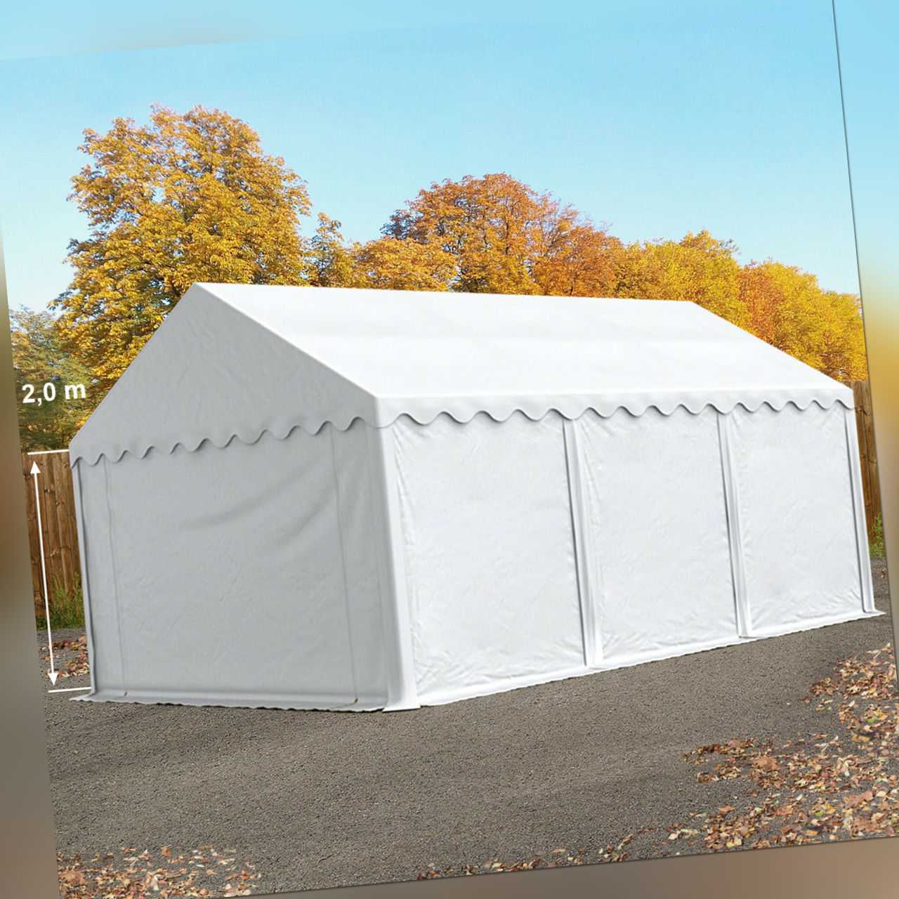 Lagerzelt 3x6m Weidezelt Zelthalle Zeltgarage PVC 500g/m² Zelt wasserdicht weiß