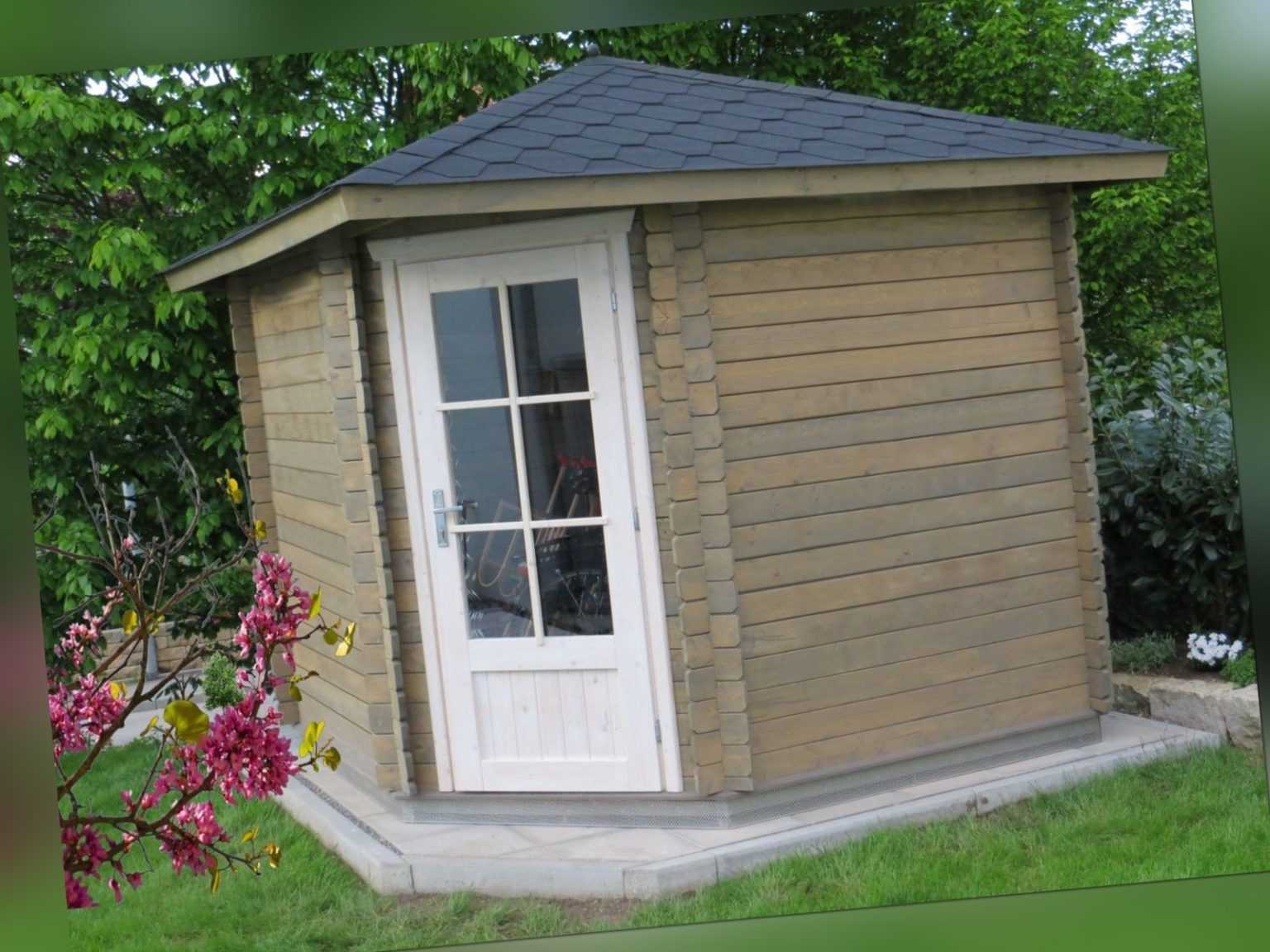 5 Eck Gartenhaus aus Holz Blockhaus  2.6x2.6M, 40mm, Mainz EB40051oFL