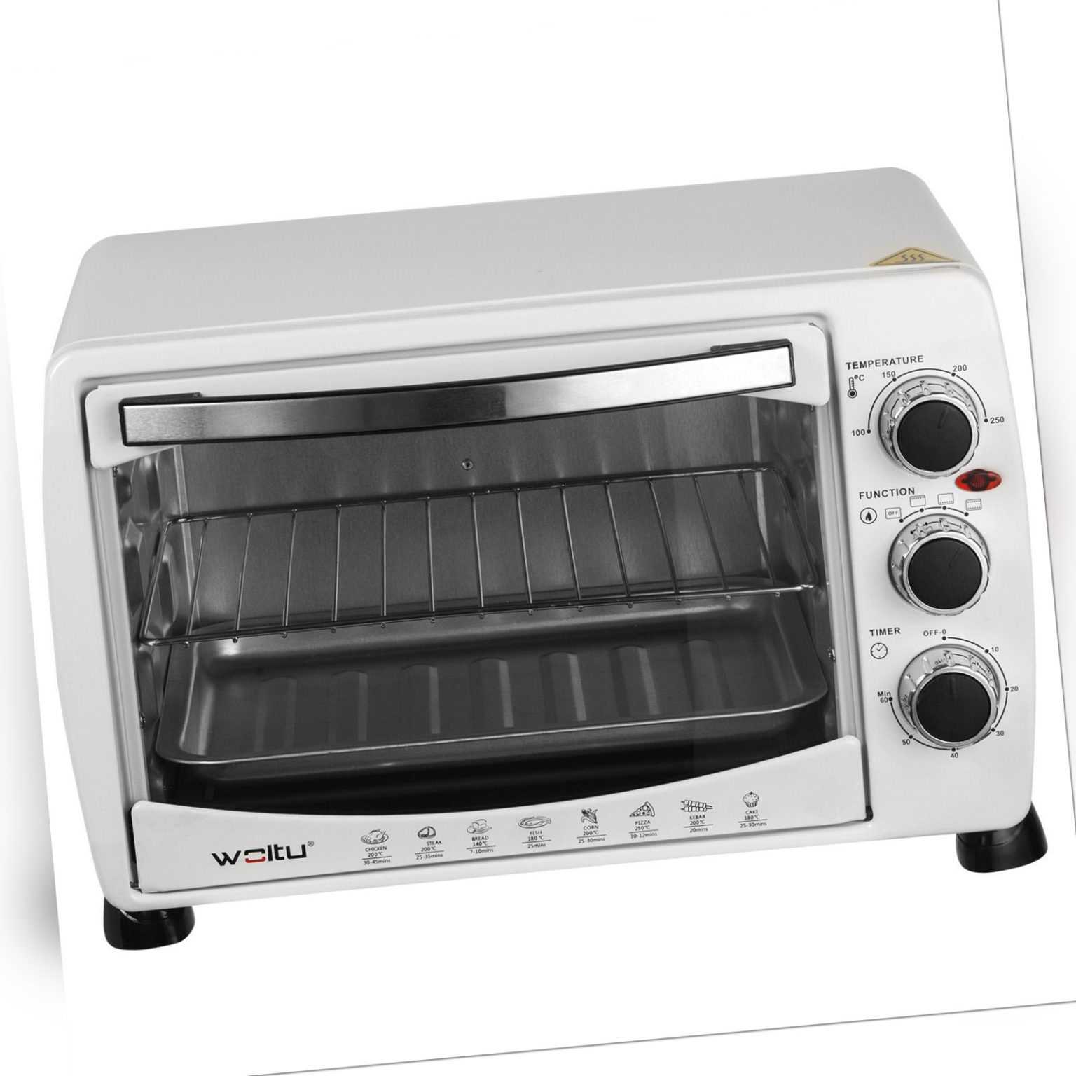 EUGAD Mini Backofen Pizzaofen 20L mit Backblech Timer bis 250°C...