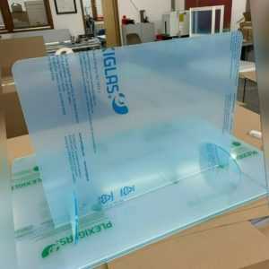 Trennwand Tischaufsteller Plexiglas Acryl Niesschutz Virenschutz Spritzschutz