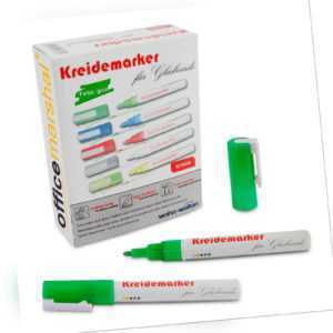 Kreidemarker Kreidestift Flüssigkreide Marker Whiteboardmarker | Grün  | 12 Stk