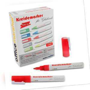 Kreidemarker Kreidestift Flüssigkreide Marker Whiteboardmarker | Rot  | 12 Stk