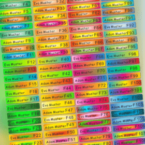 Stifteaufkleber,Sticker 145 Stück, mit Farbverlauf bunt Namenssticker, kratzfest