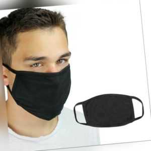 schwarze Behelfsmaske Maske Atemmaske Mundmaske 02 waschbar weiche Baumwolle