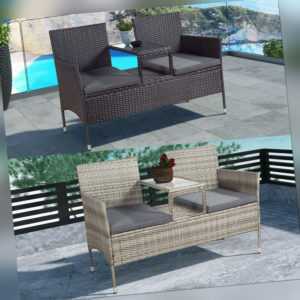 Polyrattan Gartenmöbel Gartenbank Sitzbank mit Tisch Sitzgruppe ArtLife®